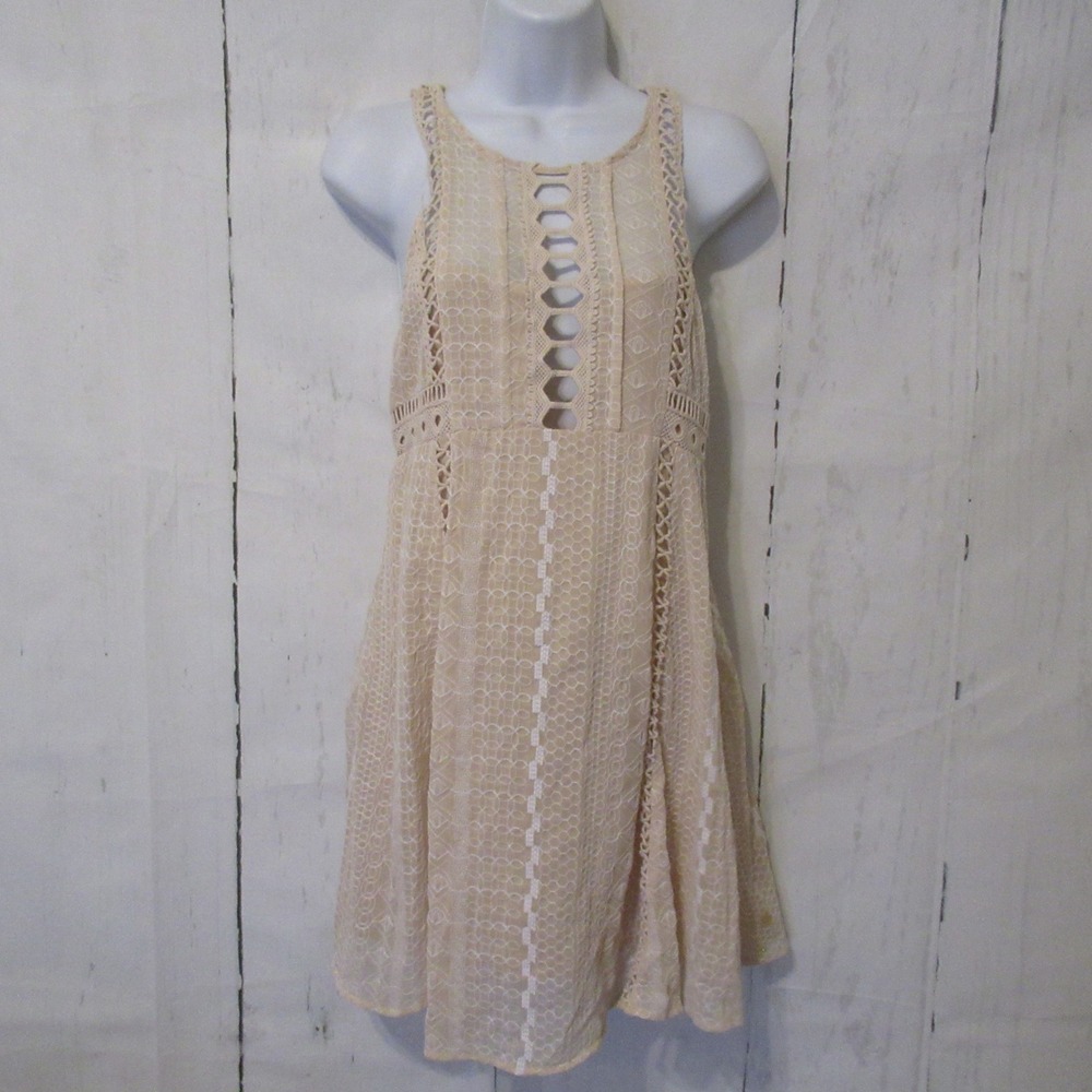 Free People Dress 4 Cream Lace Wherever You Go Ethereal Fairy Boho Peasant